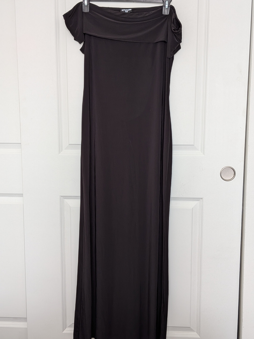 Mavi Off-Shoulder Black Maxi Dress